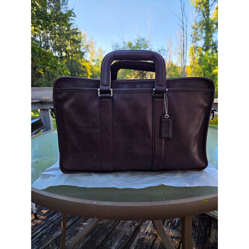 COACH Dark Brown Leather Briefcase